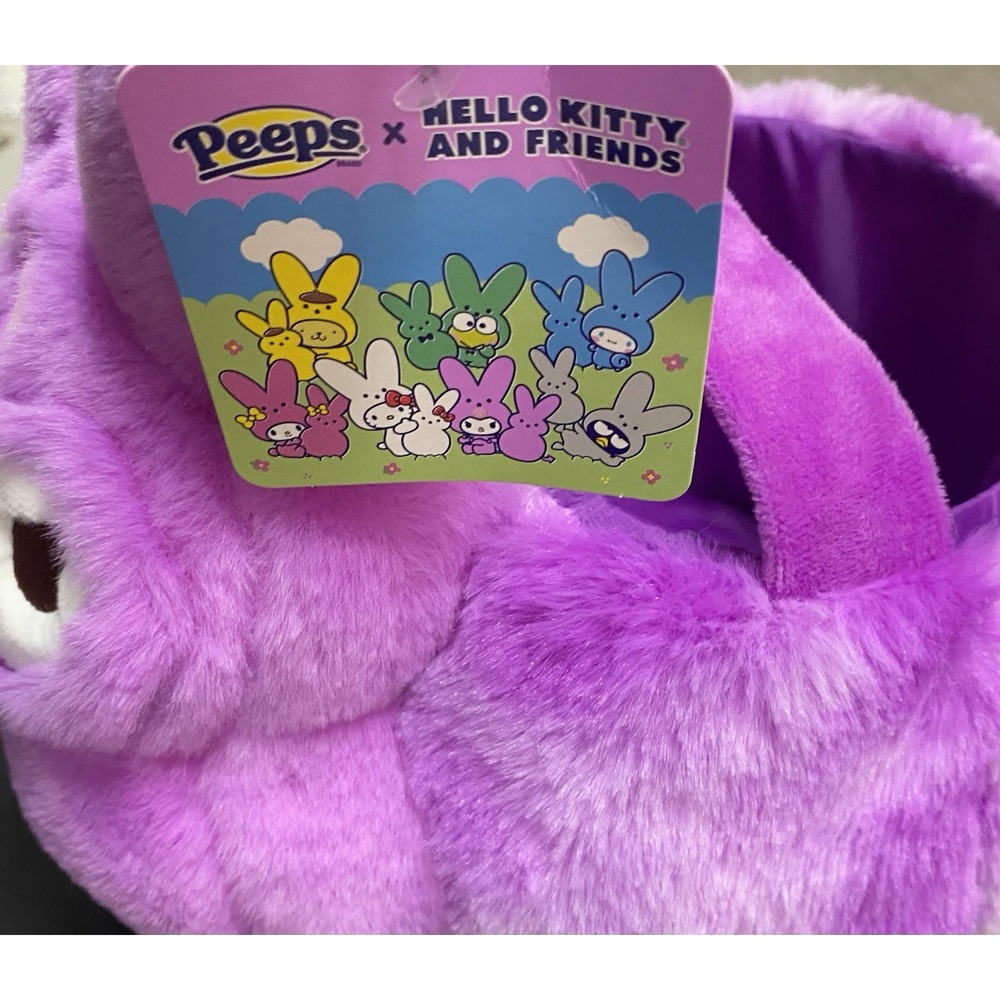 Peeps x Hello Kitty Kuromi Plush Easter Basket Purple Faux Fur Sanrio Tote Bag - Picture 5 of 8